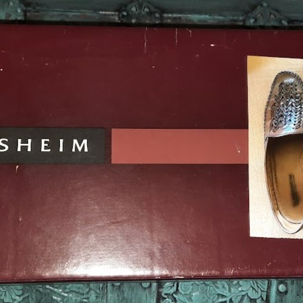 Florsheim Mens Vintage Leather Basket Weave Loafers US 11.5 Wide USA - Picture 2 of 7